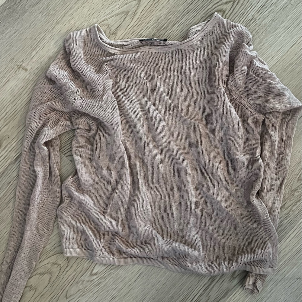 Brandy Melville mesh light pink top